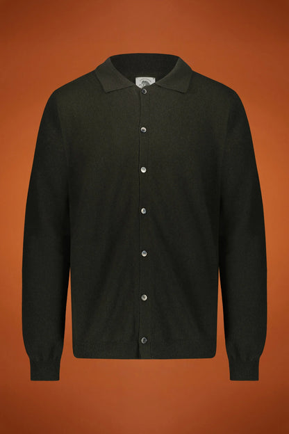 Genderless 100% cashmere regular fit polo shirt