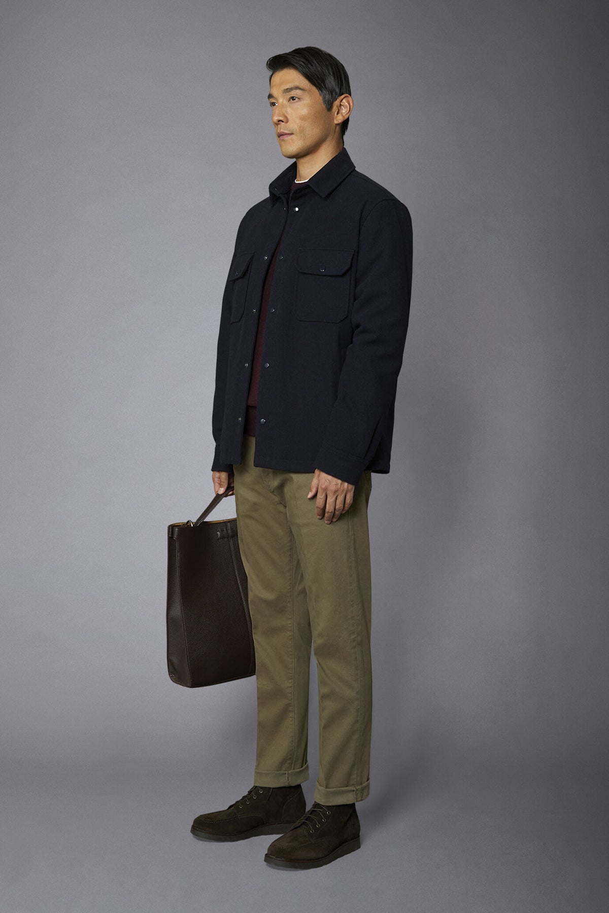 Men's 5-pocket pants washed twill fabric regular fit