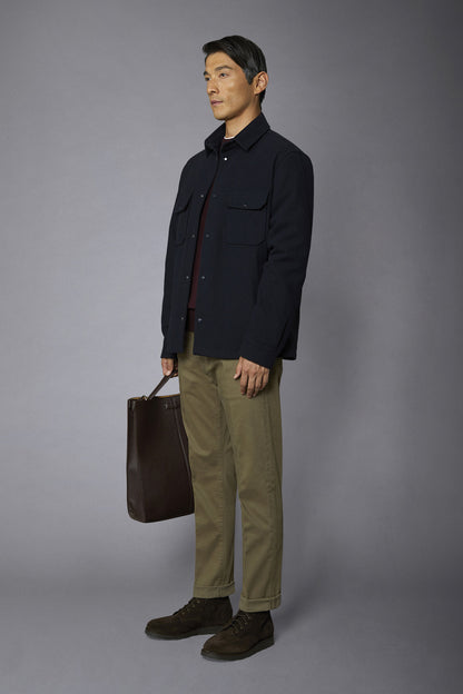 Men's 5-pocket pants washed twill fabric regular fit