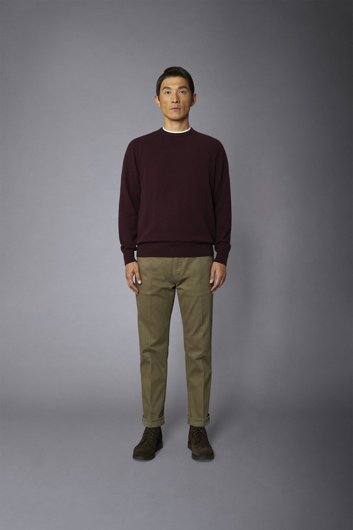Men's 5-pocket pants washed twill fabric regular fit