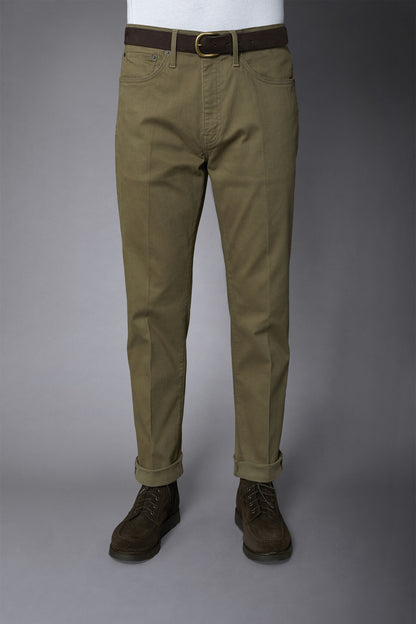 Men's 5-pocket pants washed twill fabric regular fit