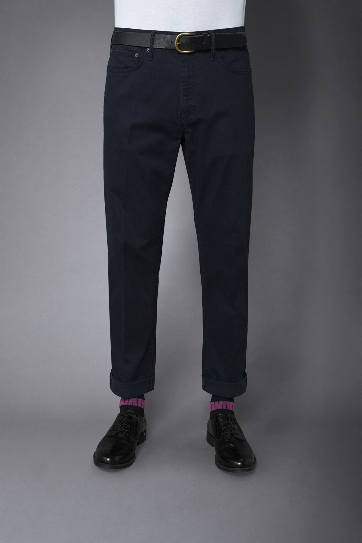 Men's 5-pocket pants washed twill fabric regular fit