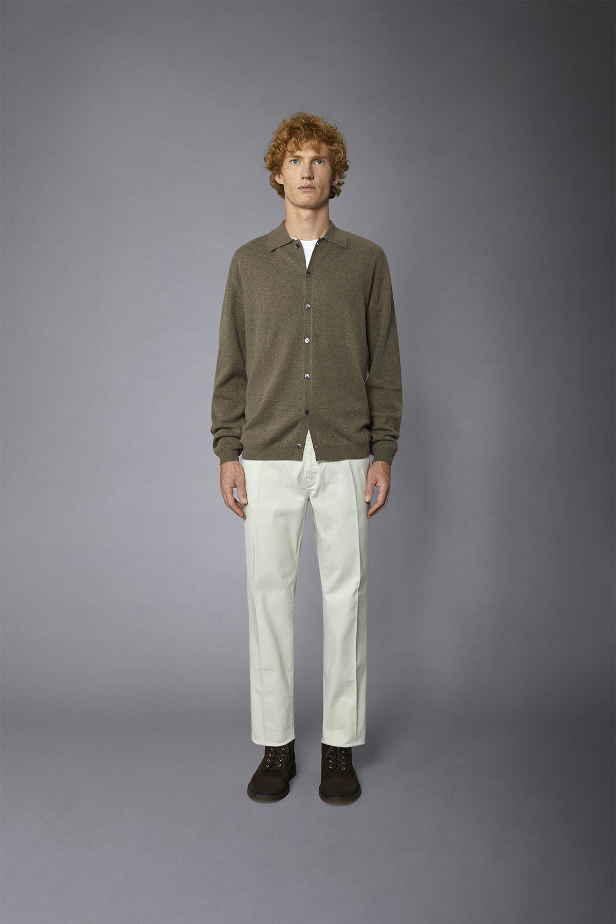 Men's 5-pocket pants washed twill fabric regular fit