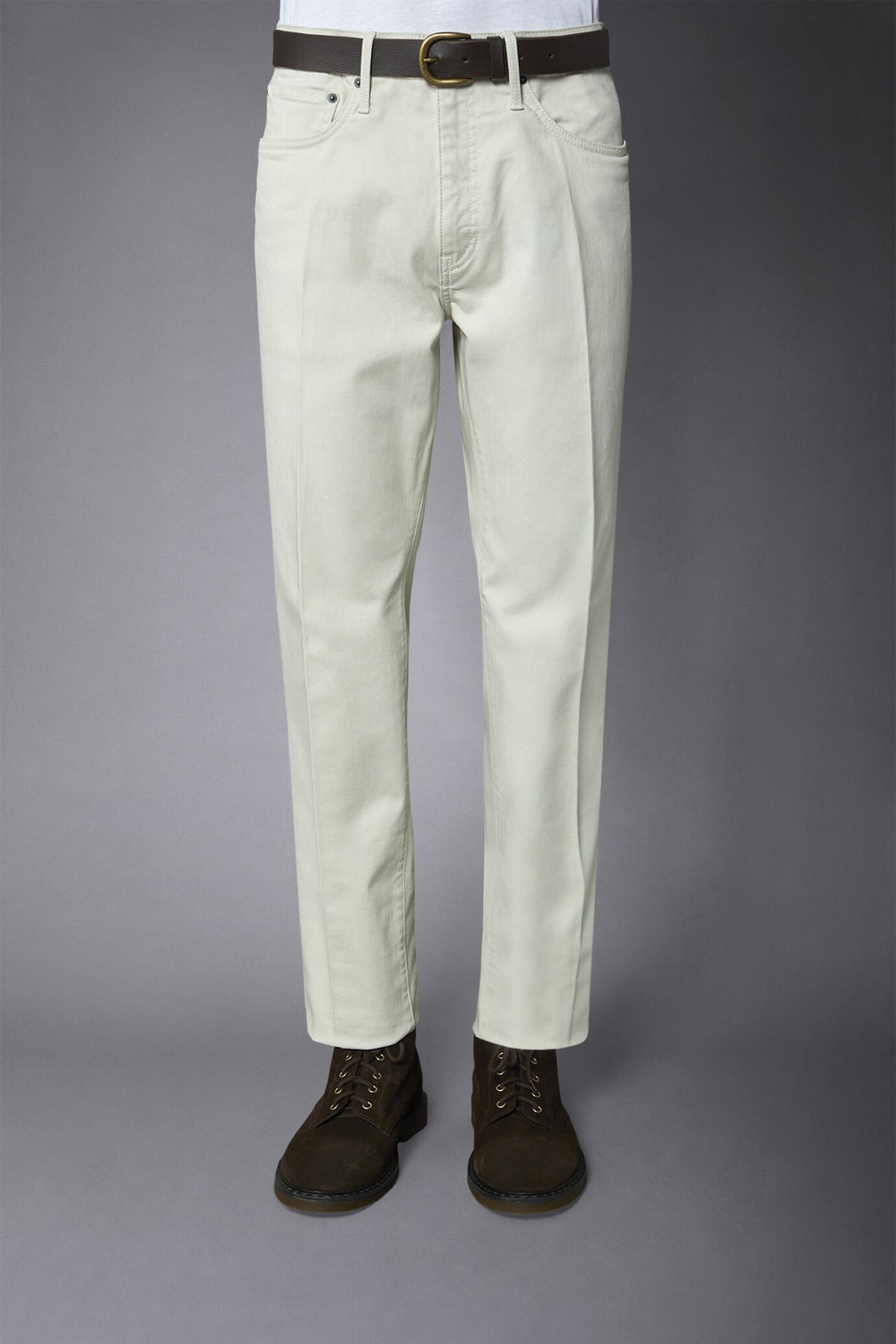 Men's 5-pocket pants washed twill fabric regular fit