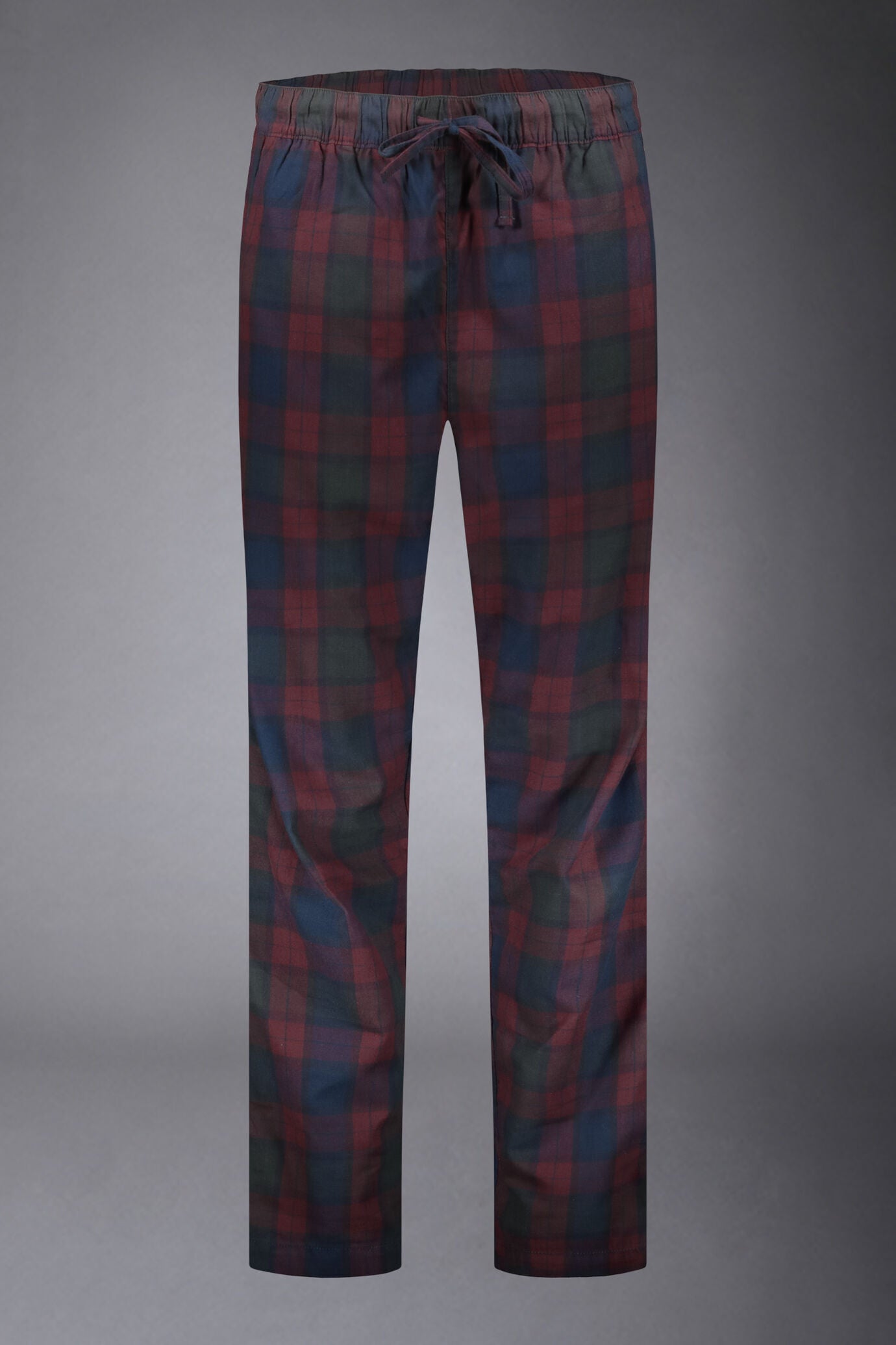 Men's tartan patterned pajamas in pure cotton