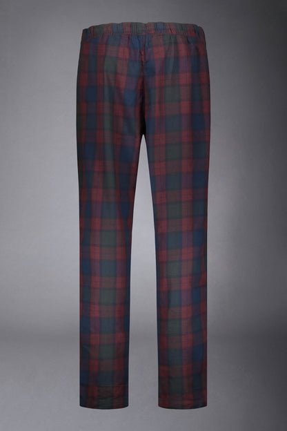 Men's tartan patterned pajamas in pure cotton