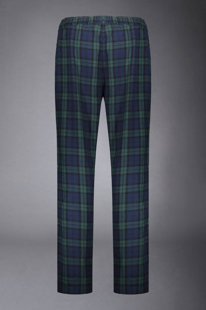 Men's tartan patterned pajamas in pure cotton