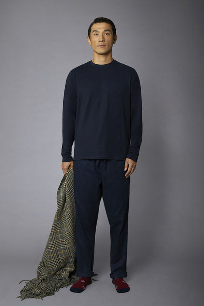 Men's solid-color pajamas in pure cotton