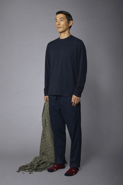 Men's solid-color pajamas in pure cotton