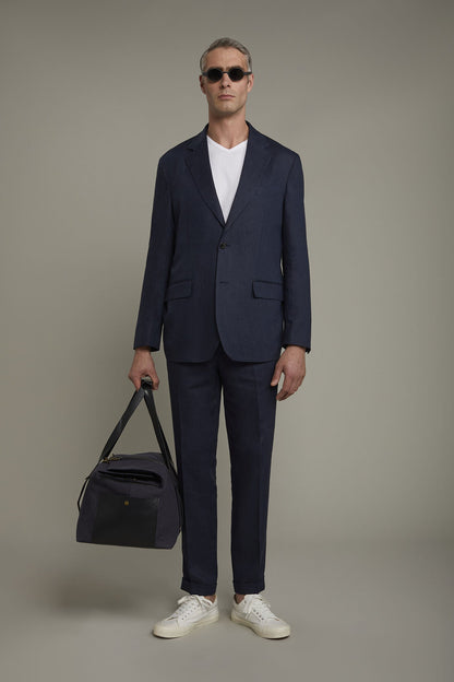 Men's single-breasted 100% linen regular fit suit