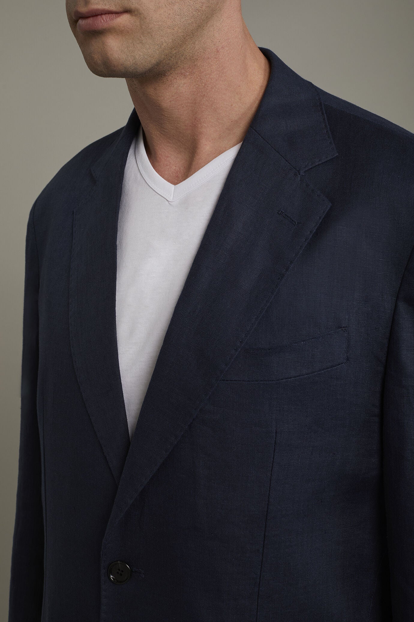 Men's single-breasted 100% linen regular fit suit
