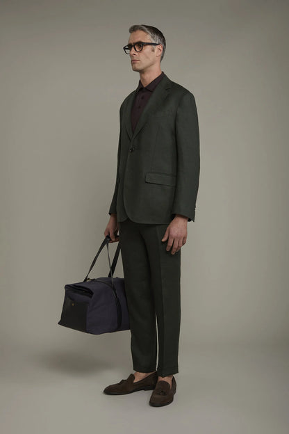 Men's single-breasted 100% linen regular fit suit