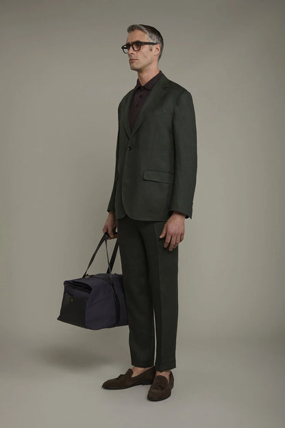 Men's single-breasted 100% linen regular fit suit