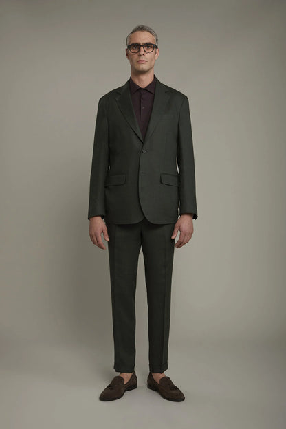 Men's single-breasted 100% linen regular fit suit