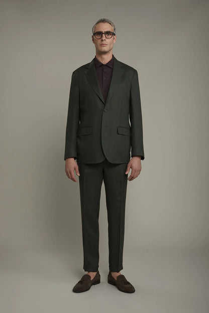 Men's single-breasted 100% linen regular fit suit