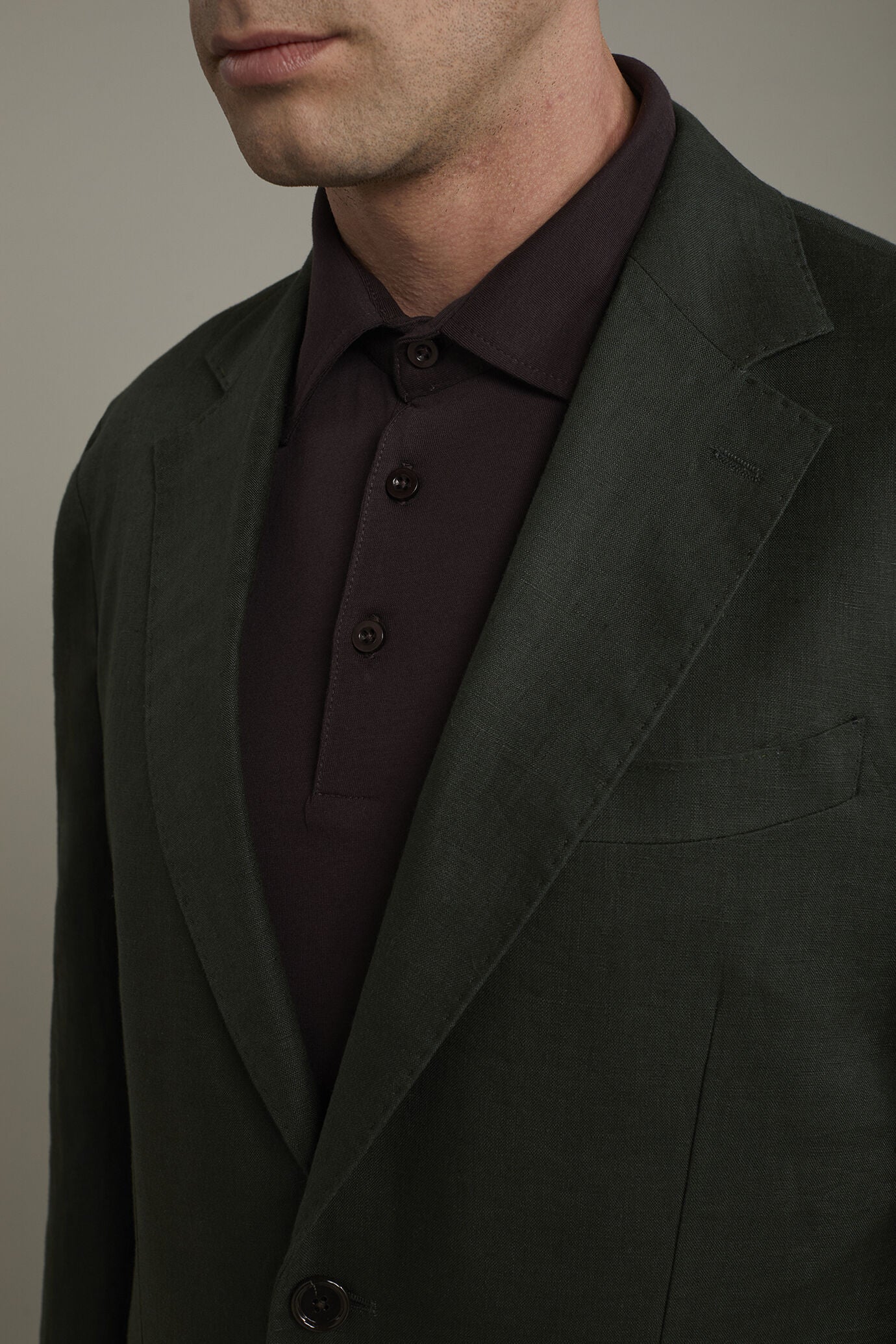 Men's single-breasted 100% linen regular fit suit