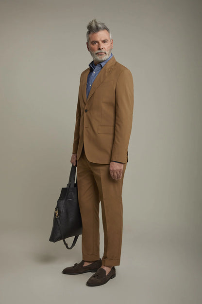 Men's single-breasted suit with peaked lapels regular fit fabric