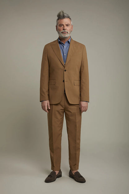 Men's single-breasted suit with peaked lapels regular fit fabric