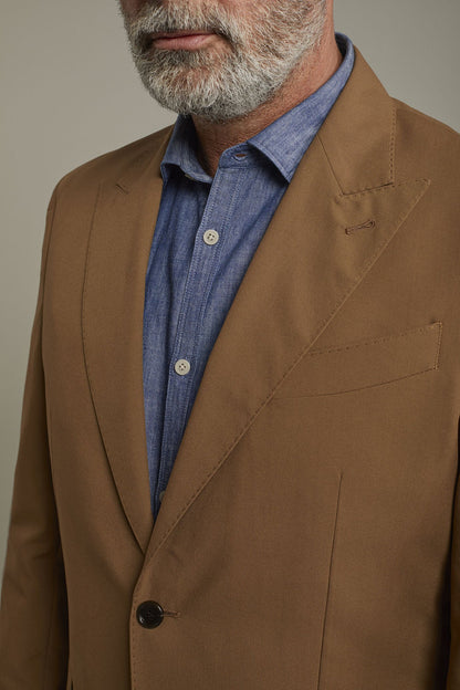 Men's single-breasted suit with peaked lapels regular fit fabric
