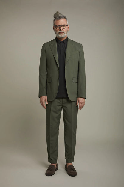 Men's single-breasted suit with peaked lapels regular fit fabric