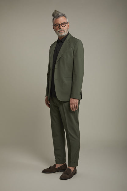 Men's single-breasted suit with peaked lapels regular fit fabric
