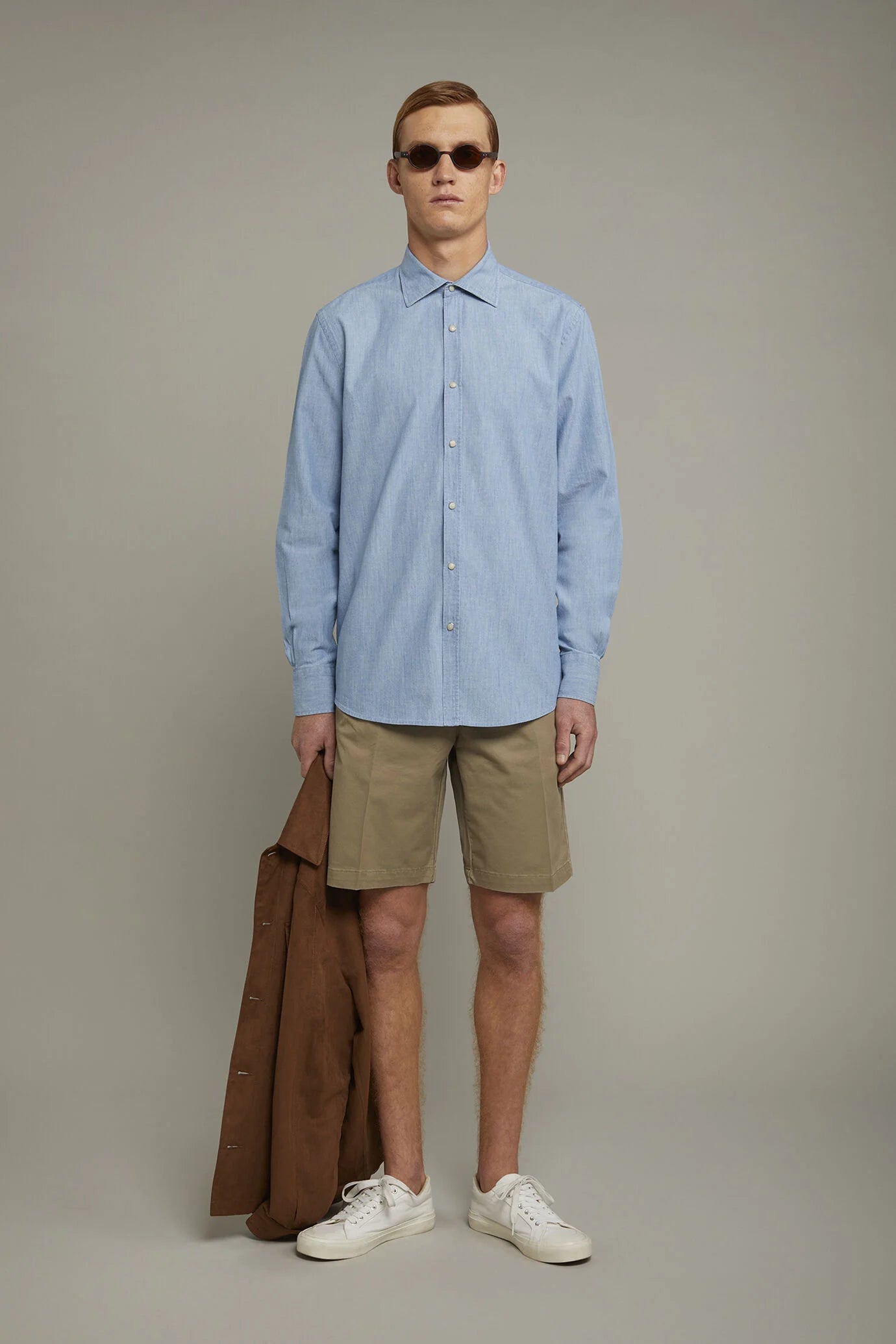 Men's Bermuda shorts classic twill construction regular fit