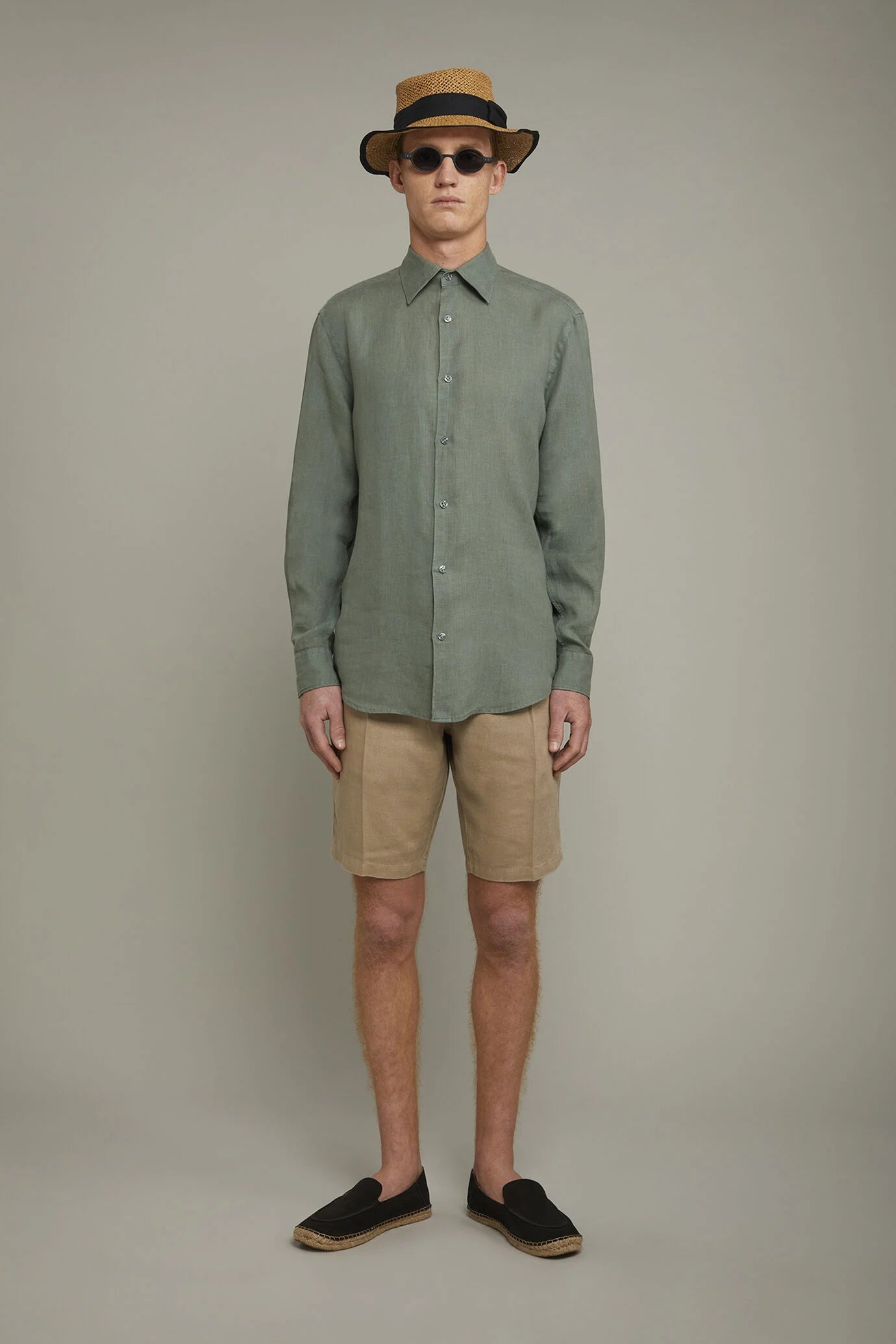 Men's pure linen bermuda