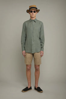 Men's pure linen bermuda