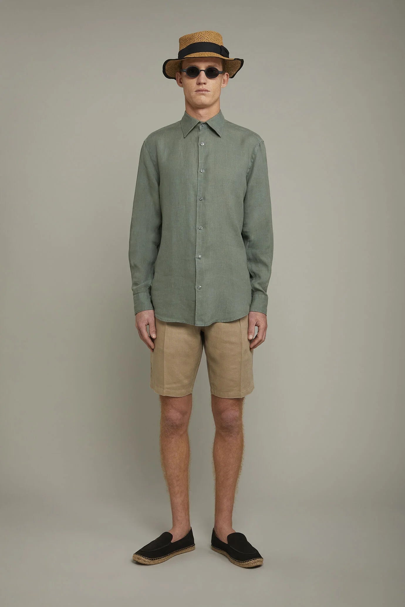 Men's pure linen bermuda
