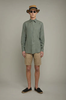 Men's pure linen bermuda
