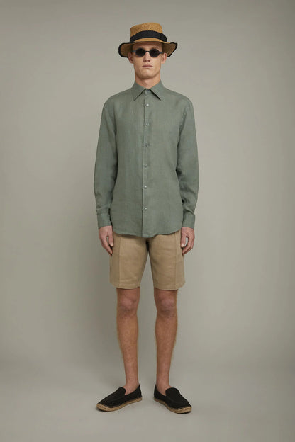 Men's pure linen bermuda
