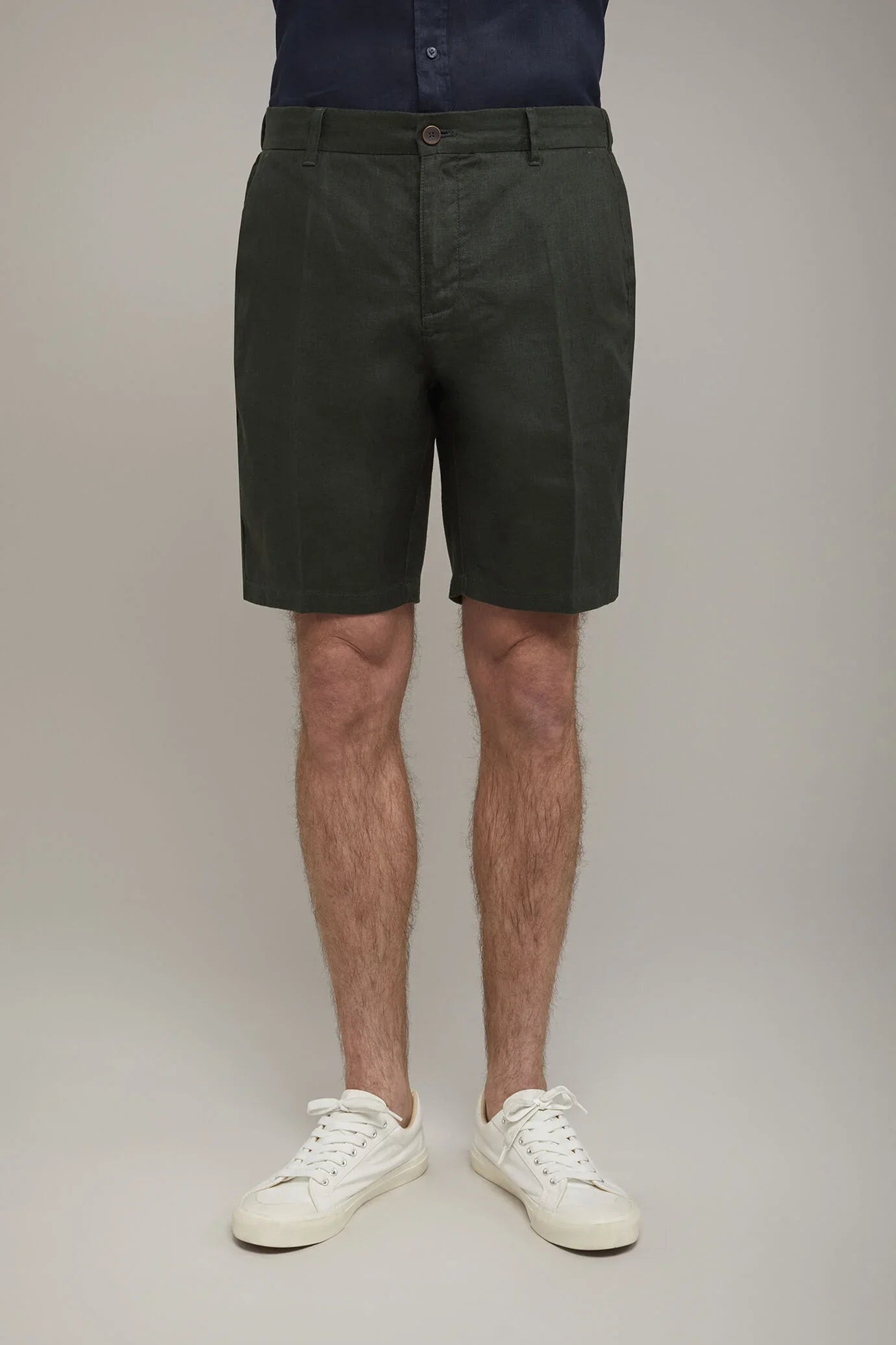 Men's pure linen bermuda