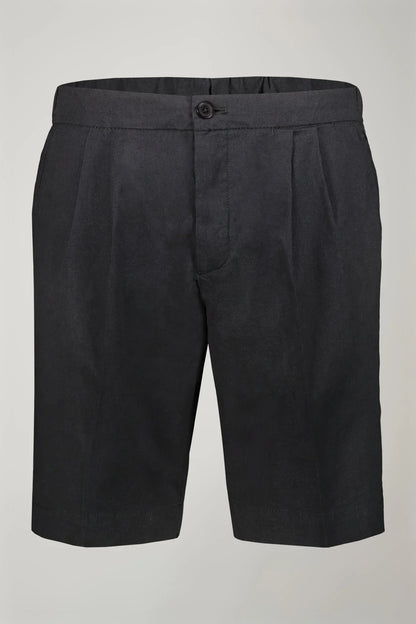 Men's Bermuda with double pinces and laces on waist cotton slub fabric in Blue by Doppelganger, Italian Sport;Leisure time;Traveller made from Composition: 98% Cotton 2% Elastane
Mood: Sport, Leisure time, Traveller
Type: Double Pinces, Laces, Coin Pocket, Spare Buttons, Shot Fabric
Season: Spring Summer 24
Gender: Men
Material: Cotton
Style: New Classic, Basic, Casual