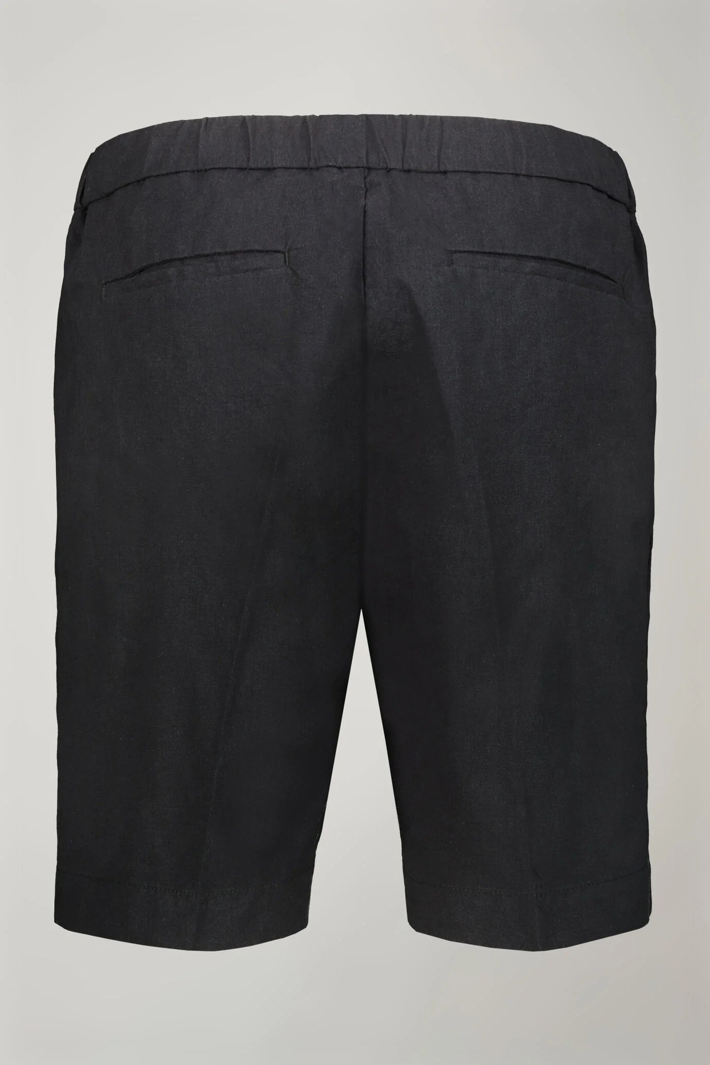 Men's Bermuda with double pinces and laces on waist cotton slub fabric