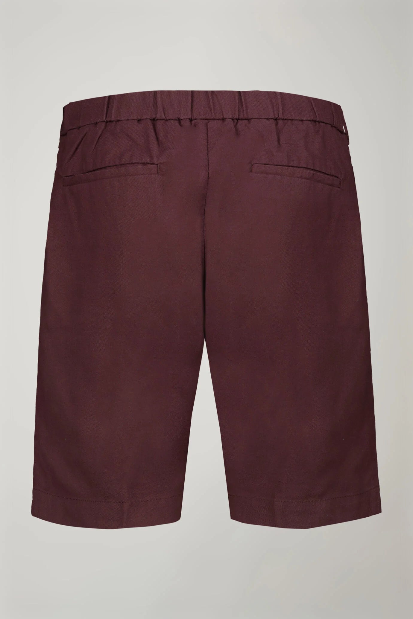 Men's Bermuda shorts with double pinces and laces on waist in linen-blend canvas fabric