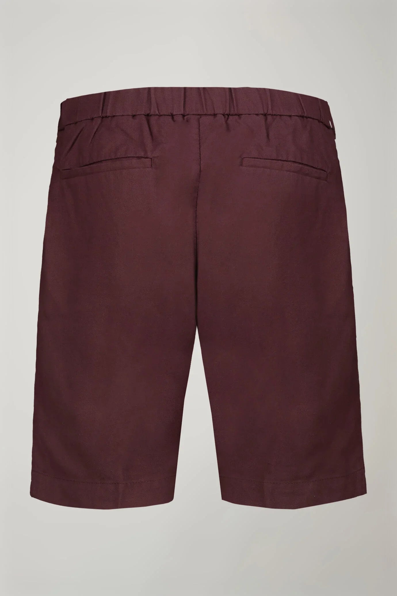 Men's Bermuda shorts with double pinces and laces on waist in linen-blend canvas fabric