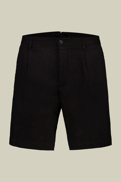 Men's bermuda with a single pince chambray fabric