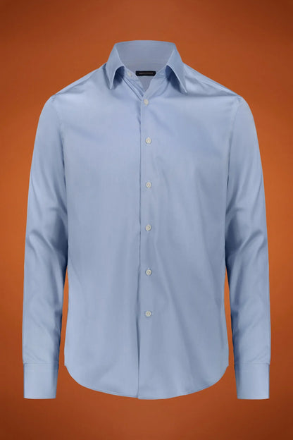 Men's shirt classic collar 100% cotton twill fabric solid regular fit