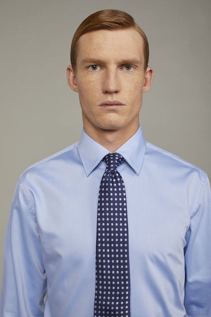 Men's shirt classic collar 100% cotton twill fabric solid regular fit