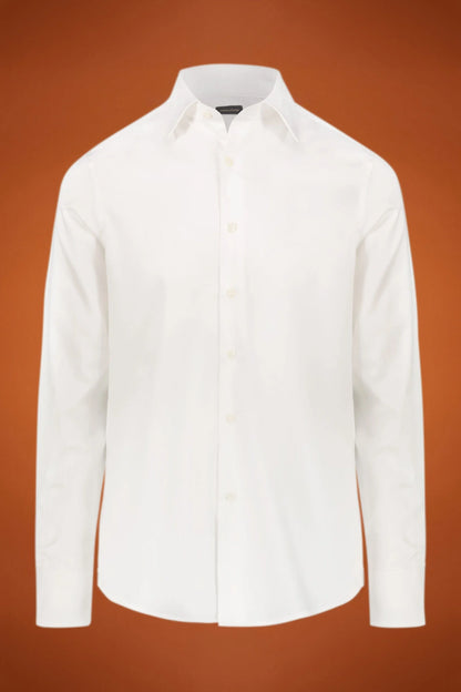 Men's shirt classic collar 100% cotton twill fabric solid regular fit