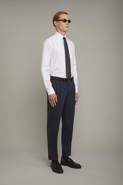 Men's shirt classic collar 100% cotton herringbone fabric plain regular fit
