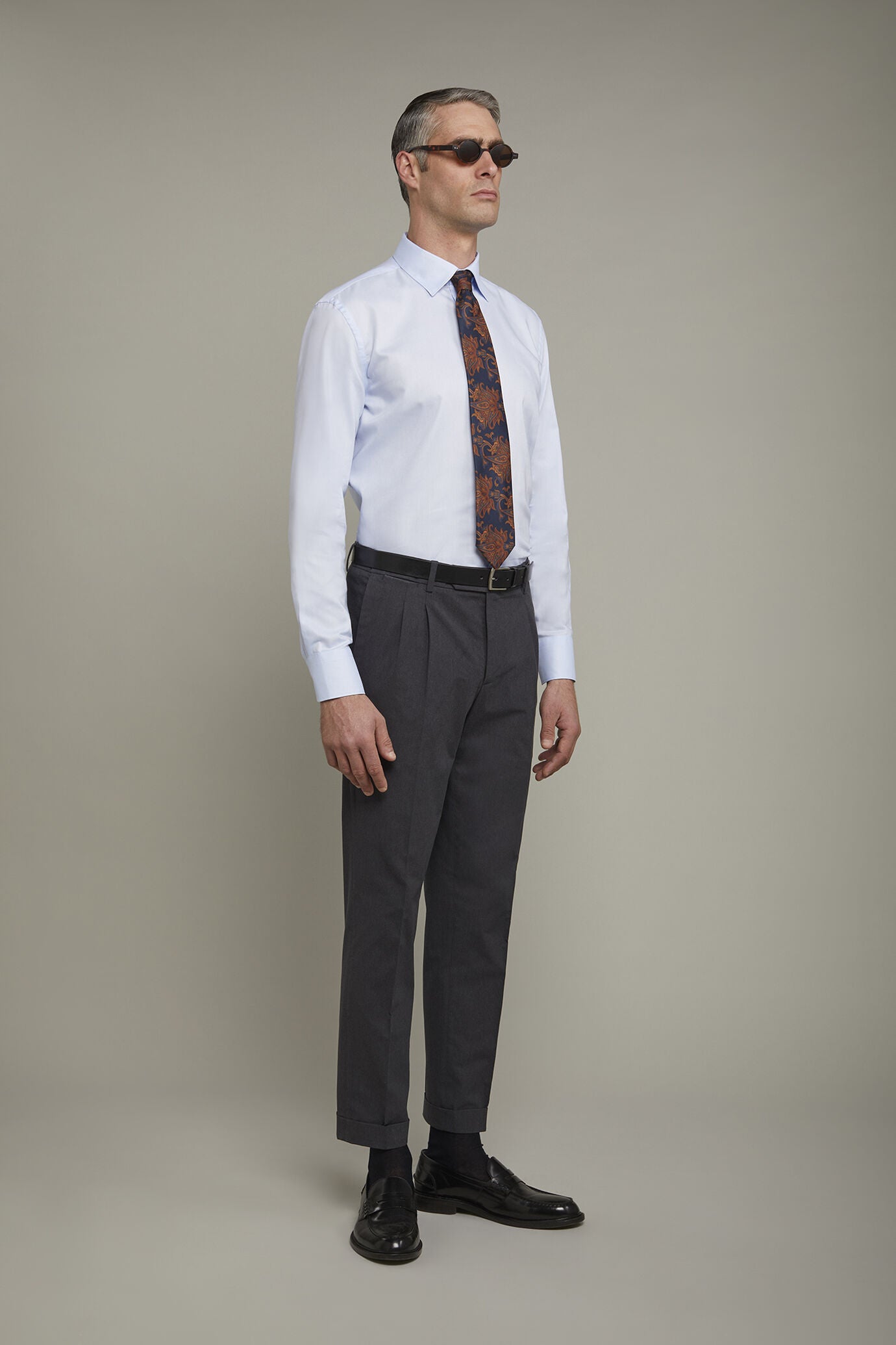 Men's shirt classic collar 100% cotton lightweight oxford fabric regular fit