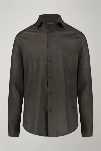 Men's Casual Shirt Classic Collar 100% Cotton Muslin Fabric Solid Color Comfort Fit
