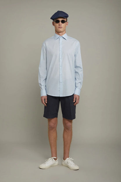 MenÃ¢â‚¬â„¢s Casual Shirt Classic Collar 100% Cotton Muslin Fabric Solid Color Comfort Fit
