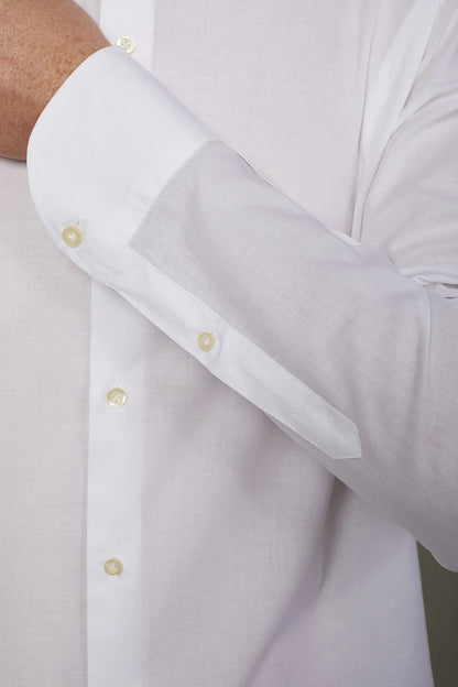 Men's Casual Shirt Classic Collar 100% Cotton Muslin Fabric Solid Color Comfort Fit