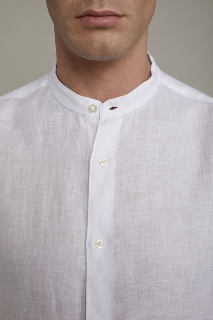 Men's casual shirt with Korean collar 100% linen comfort fit