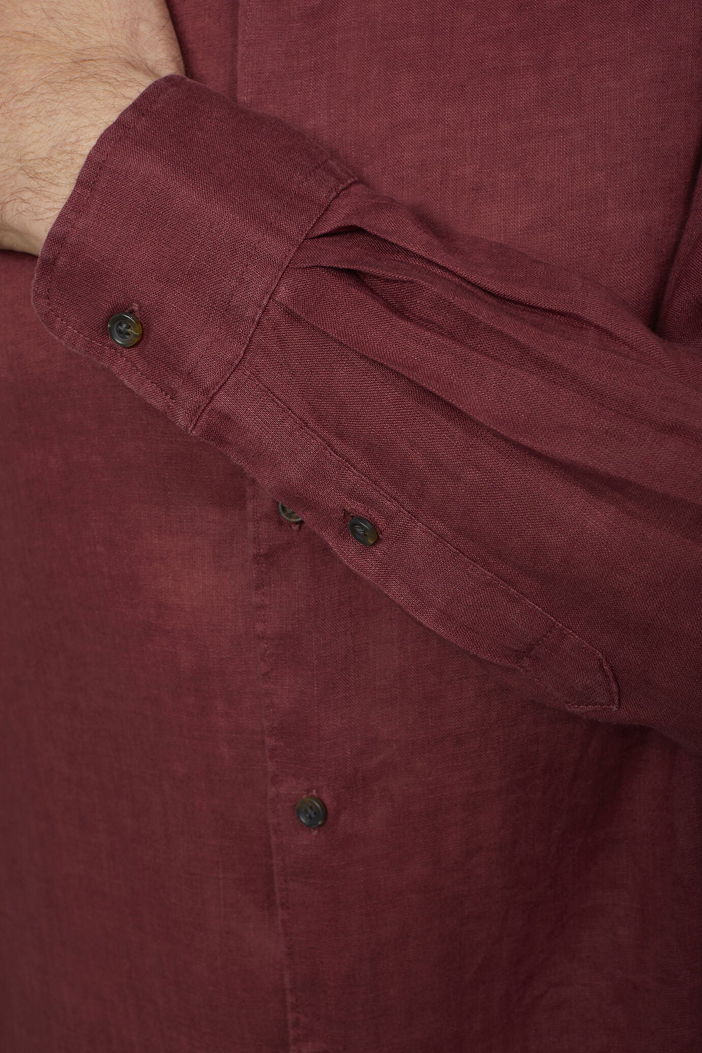 Men's casual shirt with Korean collar 100% linen comfort fit