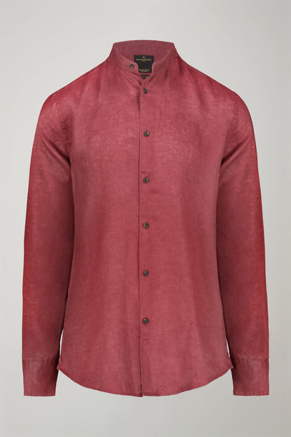 Men's casual shirt with Korean collar 100% linen comfort fit