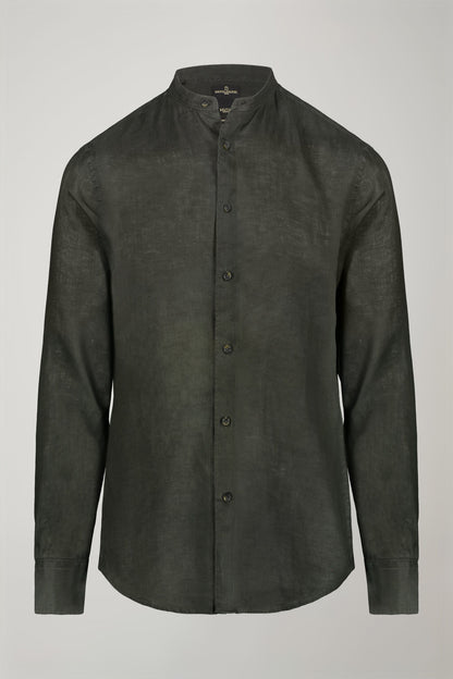 Men's casual shirt with Korean collar 100% linen comfort fit