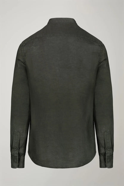 Men's casual shirt with Korean collar 100% linen comfort fit